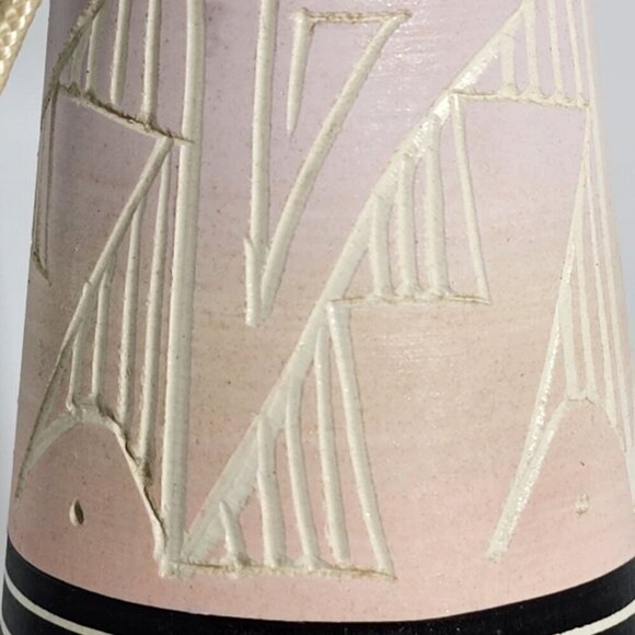 Vintage Native American Southwestern Ceramic Bell With Wolf & Cactus Design - Picture 7 of 12